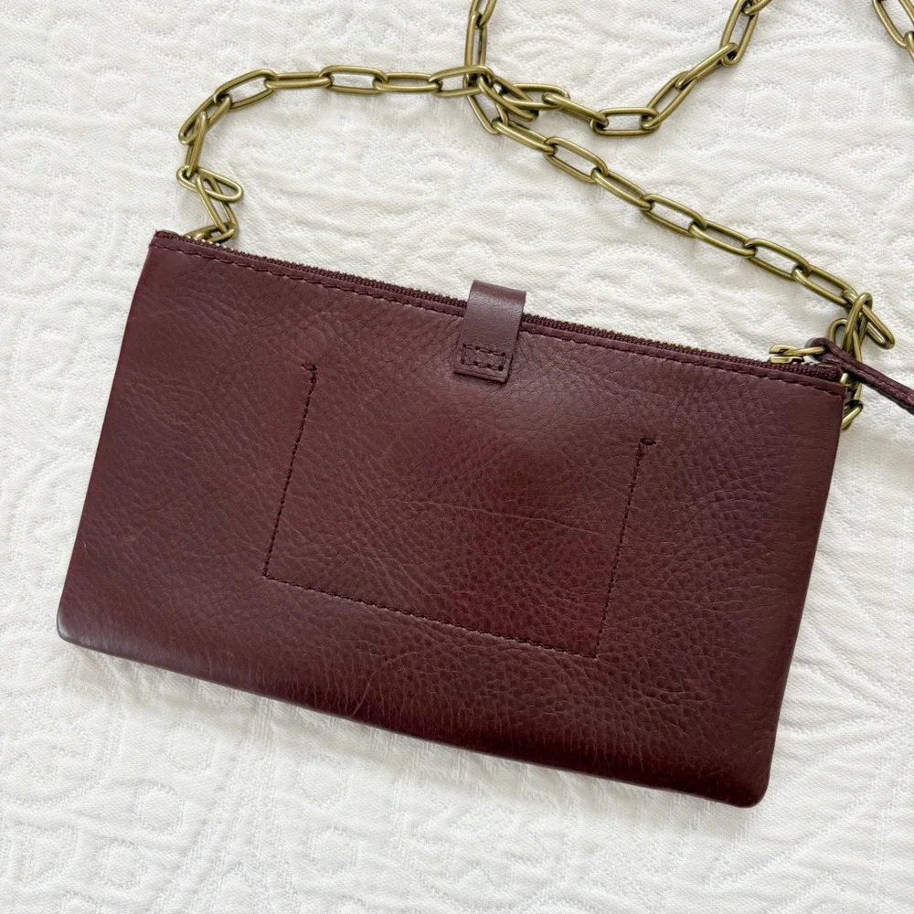 Madewell The Transport Accordion Crossbody Wallet, Dark Cabernet